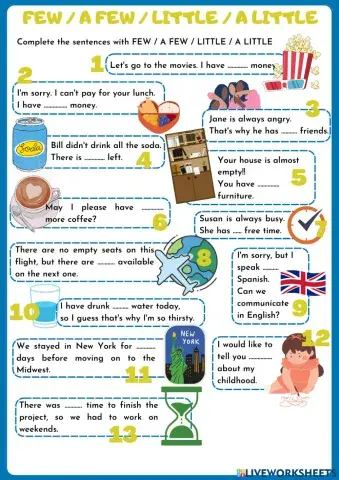 A few - few - little - a little