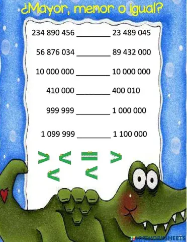 Mayor, Menor o igual