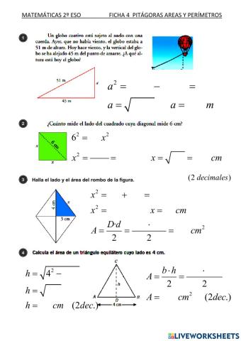 Ficha 4 pitágoras