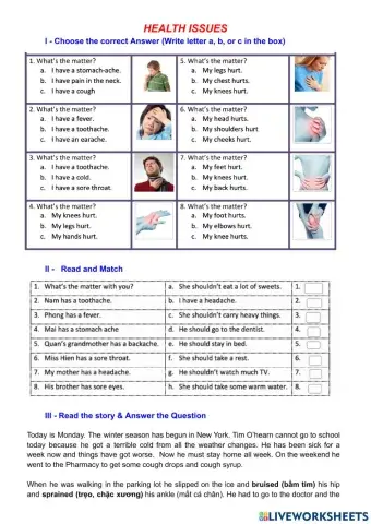 Health issues - Past simple & past continuous