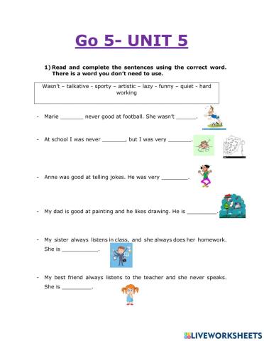 Reinforcement 5th grade Unit 5