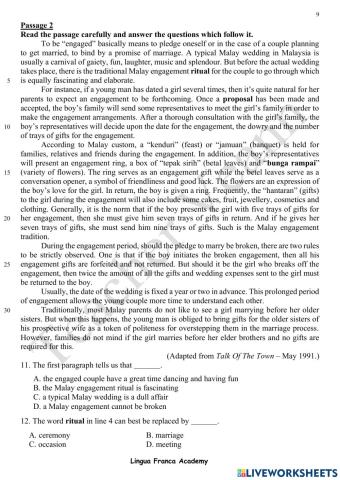 Comprehension April week 2