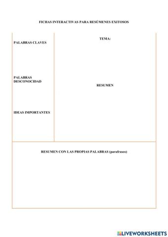 Fichas para crear resúmenes