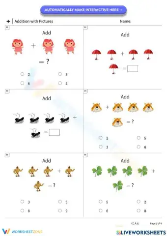 Maths Addition with Pictures