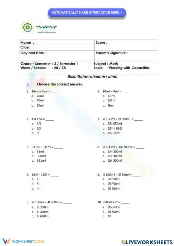 Working with Capacities