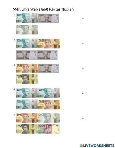 Menjumlahkan Uang Kertas Rupiah -2