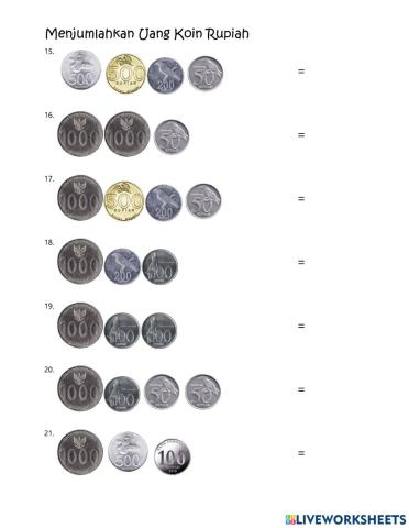 Menjumlahkan Uang Koin Rupiah -2