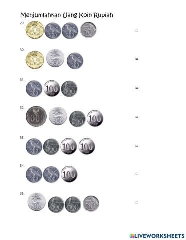 Menjumlahkan Uang Koin Rupiah -3