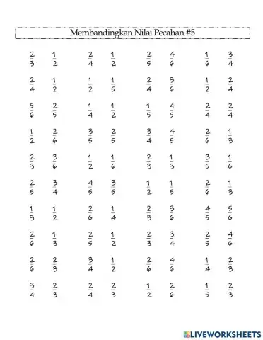 Membandingkan Nilai Pecahan-5