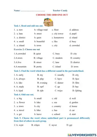 Grade 5 Choose the odd one out