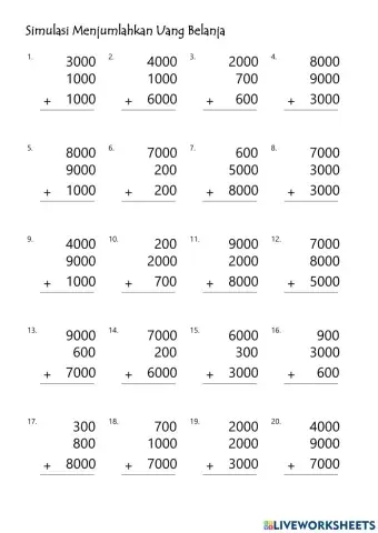 Simulasi Menjumlahkan Uang Belanja-1