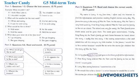 G5 Midterm 2 tests