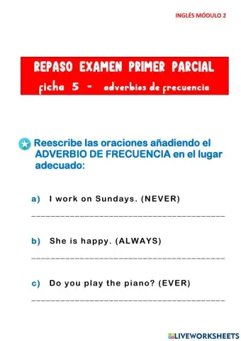 Inglés módulo 2 primer parcial E