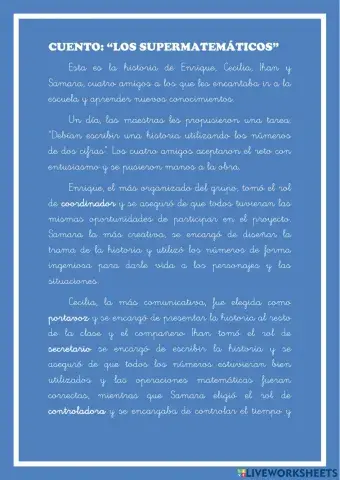 Cuento: los supermatemáticos