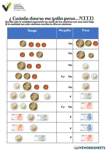Operaciones con dinero