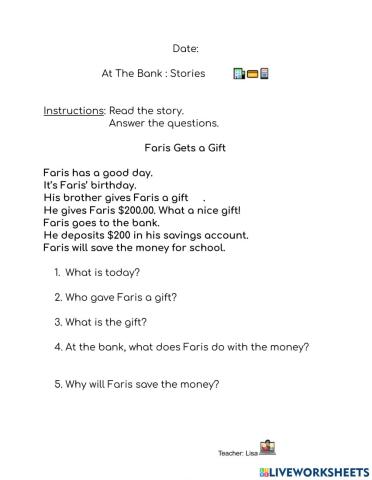 At the Bank: Stories A Gift