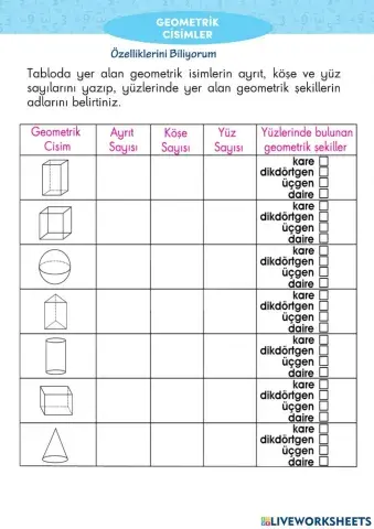 Geometrik Cisimlerin Özellikleri