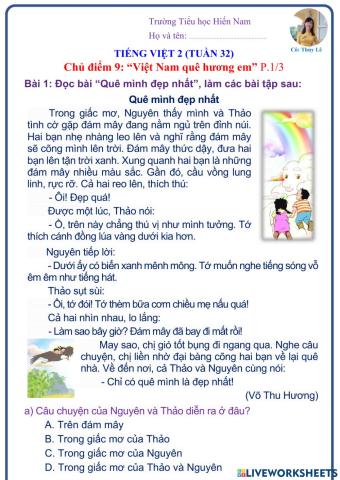Tiếng Việt (Tuần 32)