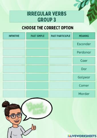 Irregular Verbs Group 3