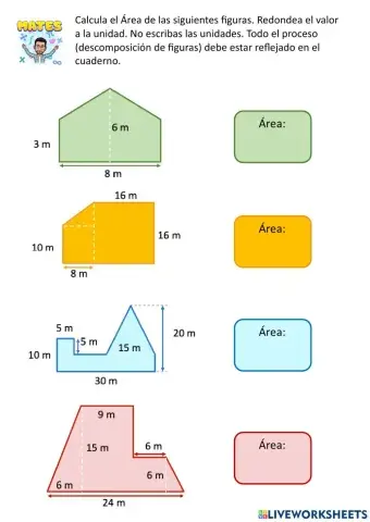 Area de figuras por descomposición