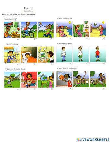 Starters Skill builder 20 - Tick the box (1+2)