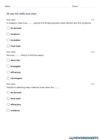TRS6 - Biology (2) - Vocab test