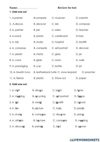 Review for test - G4