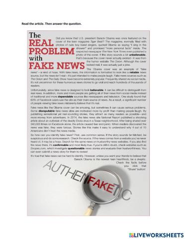 Reading: The real problem with fake news