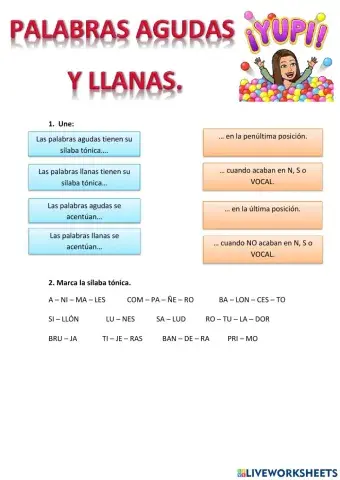 Palabras agudas y llanas