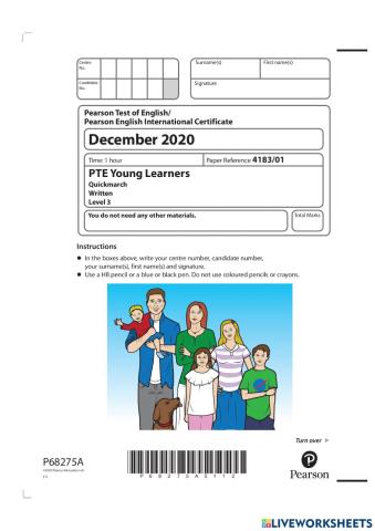 PTE Young Learners l Quickmarch l December 2020