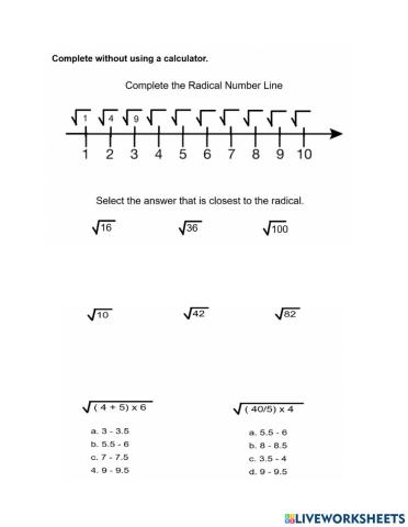 Real Numbers radicals