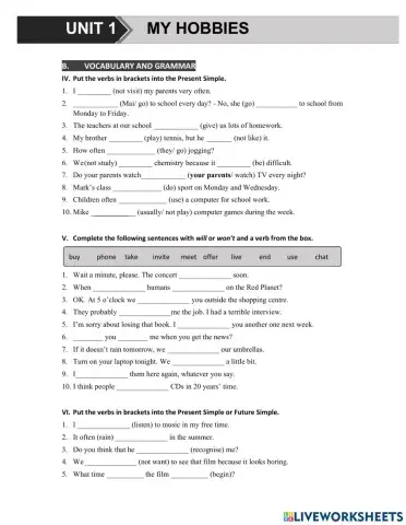 G7 U1 MLH Tense & prep