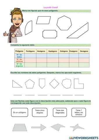 Polígonos, paralelogramos, triángulos, circunferencia y círculo