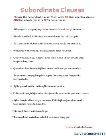 Subordinate Clauses