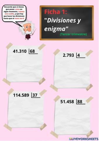 Ficha 1: Divisiones y enigma