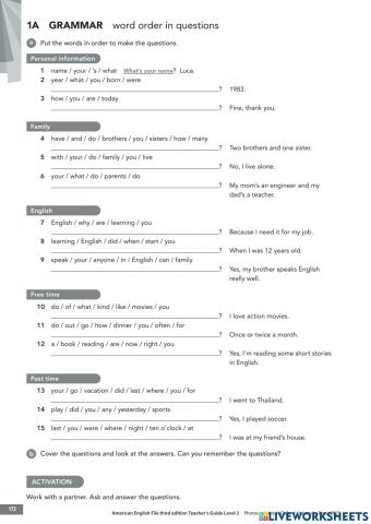 Word order - Questions