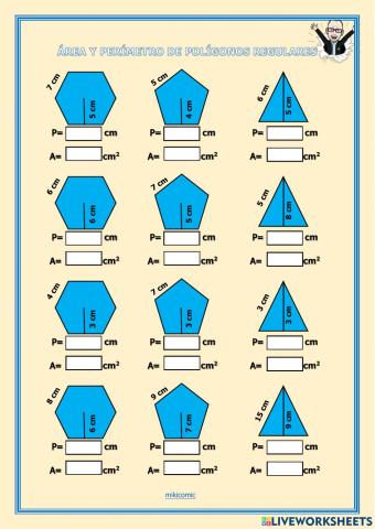 Área y perímetro polígonos regulares