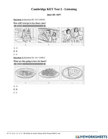 KET Listening K12 No 2