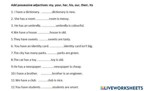 Possessive adjectives (fawlty towers)
