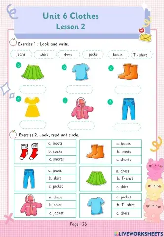 Smart start 3 unit 6 clothes