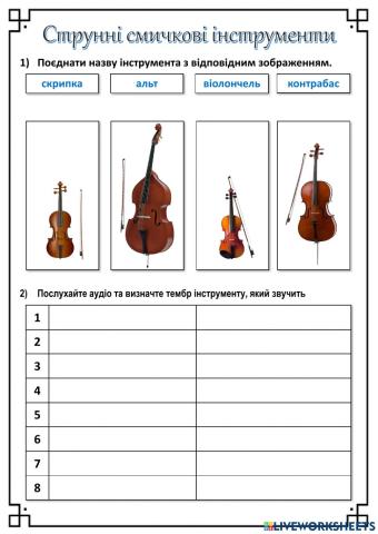 Струнні смичкові інструменти