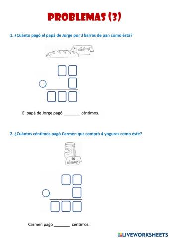Problemas multiplicar 3