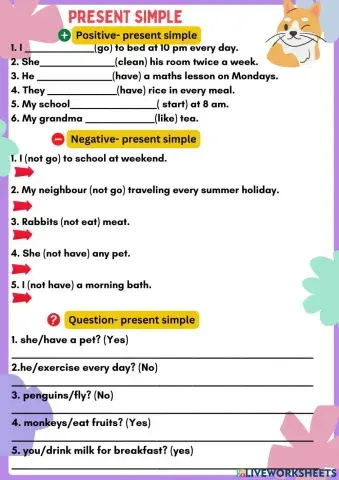 Present simple- structure 2