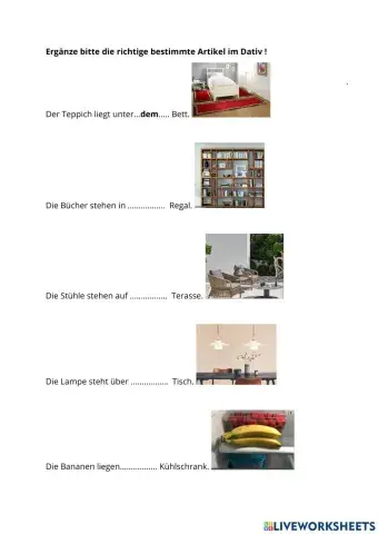 Wechselpräpositionen Übung