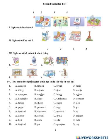 The second semester test