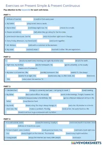 Present Simple & Present Continuous - B1