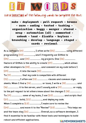 As a Software Developer