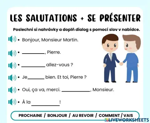 Salutations + se présenter