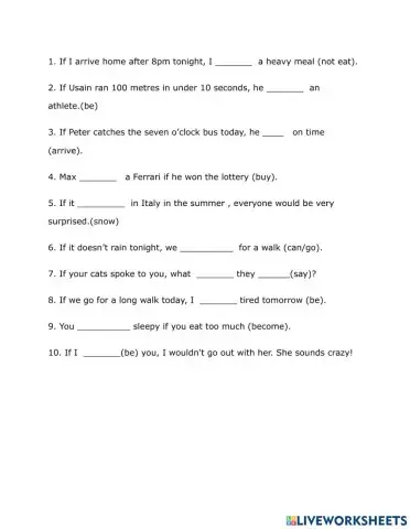 First and second conditionals