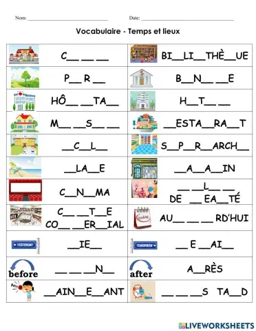 Time and Place Words